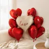 Red heart-shaped balloons and white balloons with the word "love" combined for wedding party decoration and festive atmosphere arrangement details Picture